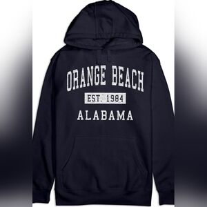 Navy Orange Beach Alabama Hoodie